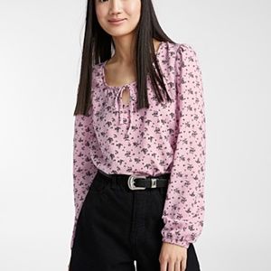 Daisy street bohemian pink floral boho peasant blouse NWT